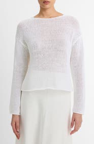 Vince Open Knit Boat Neck Sweater
