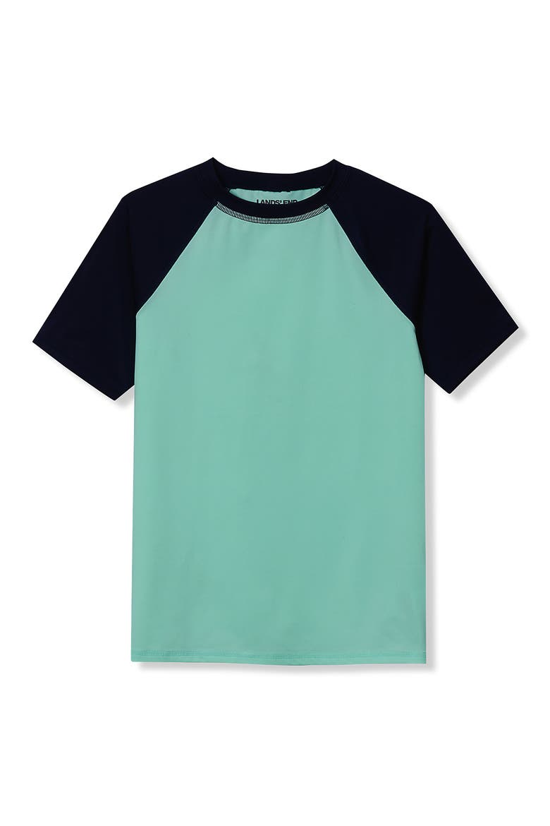 Boys Husky Short Sleeve UPF 50 Sun Protection Rash Guard, Main, color, Beach Glass Blue