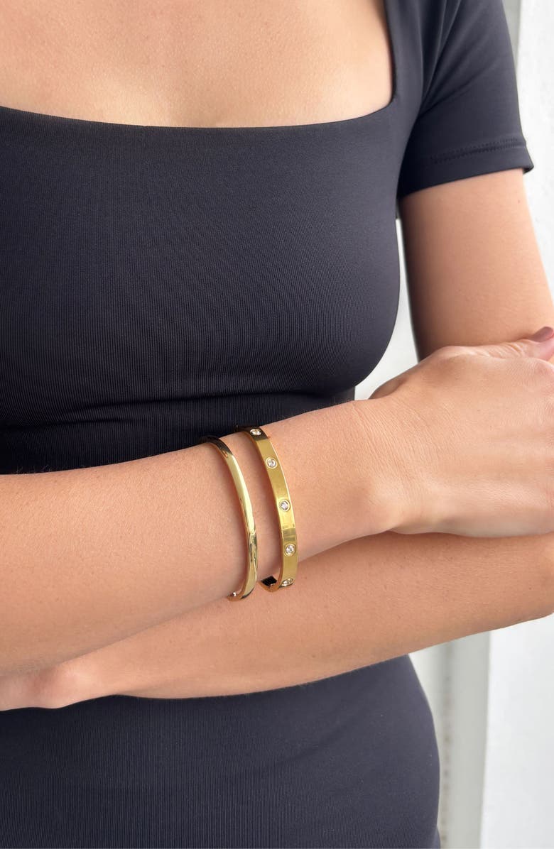 Adornia Set of 2 Bangle Bracelets, Alternate, color, 