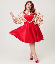 Unique Vintage Plus Size Bib Pinafore Skirt