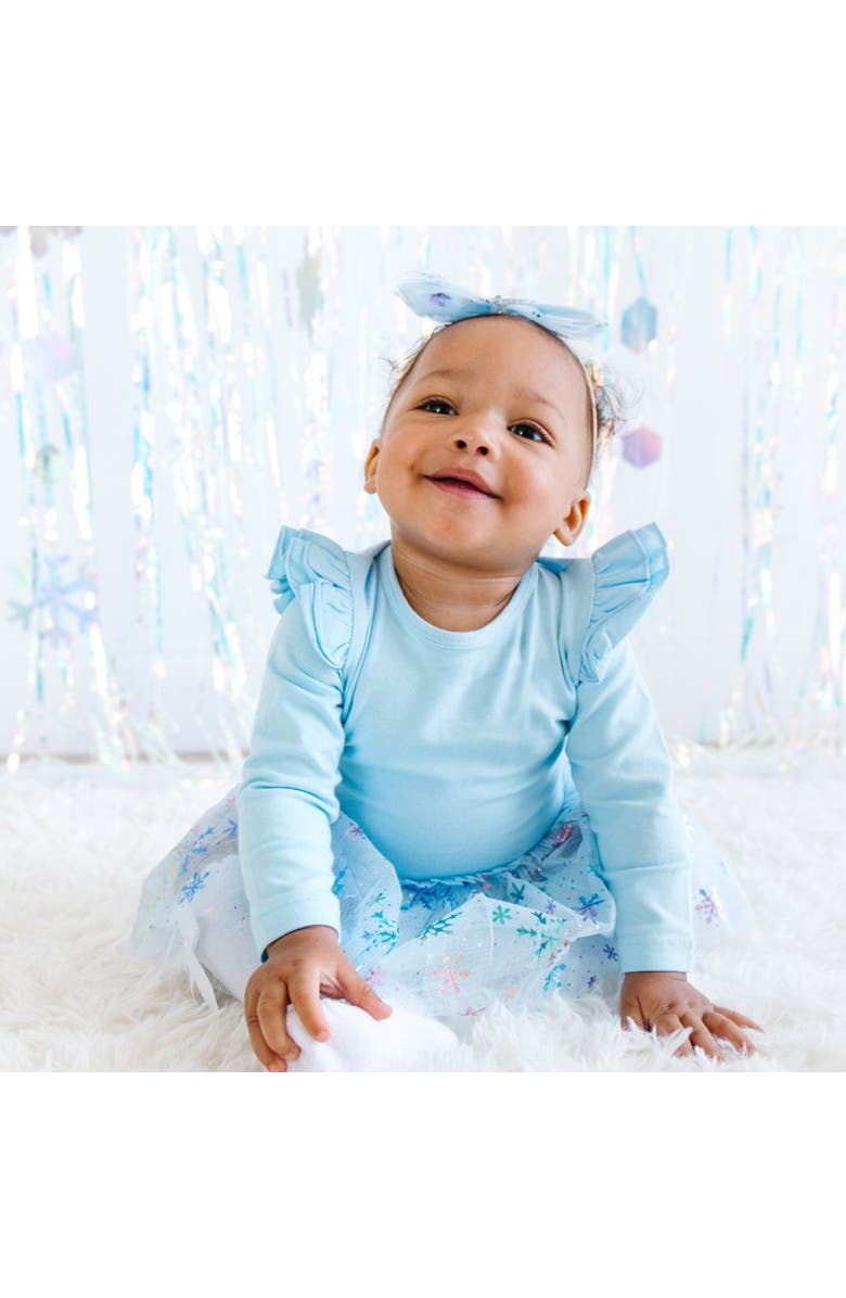 Sweet Wink Snow Princess Iridescent Long Sleeve Tutu Bodysuit, Alternate, color, 