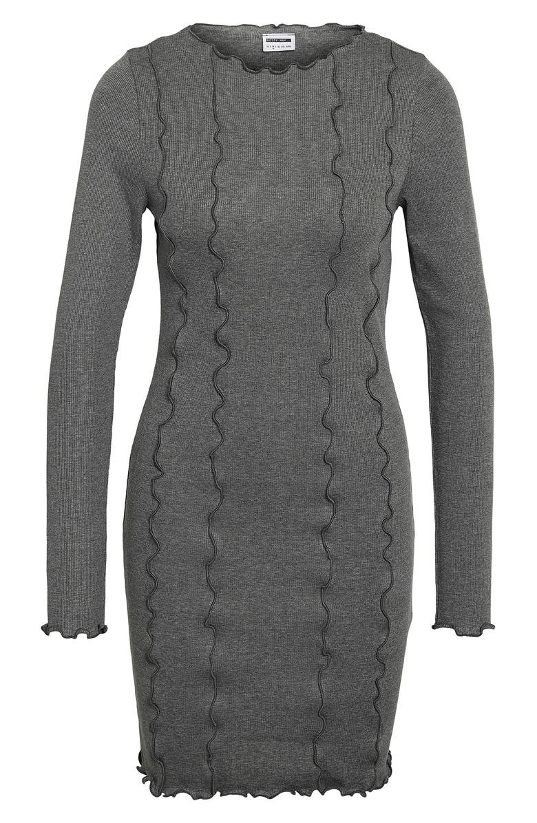 Noisy may Long Sleeve Babylock Dress, Alternate, color, Medium Grey Melange
