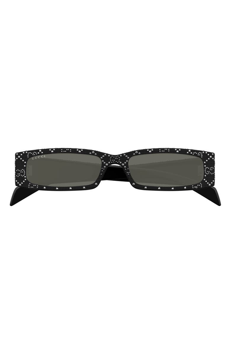 Gucci 56mm Rectangular Sunglasses, Main, color, Black 2