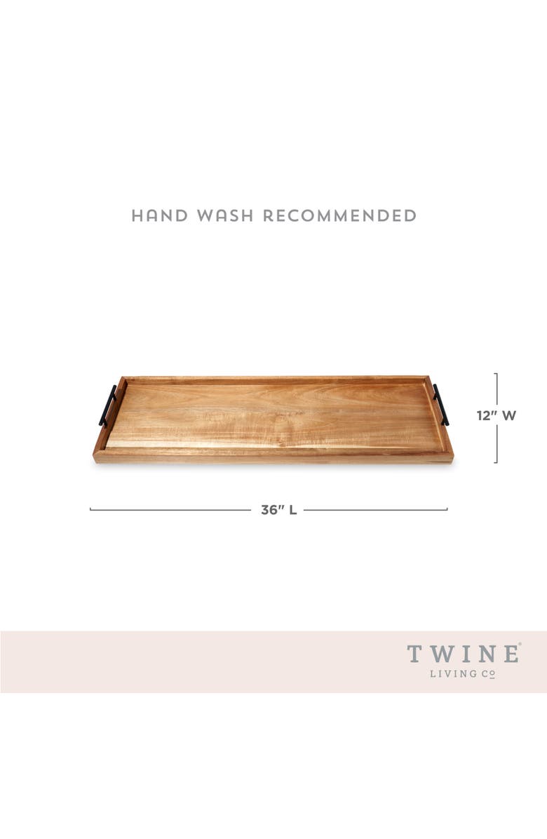 TWINE Acacia Wood Longboard Cheese Board with Metal Handle, Alternate, color, Wood