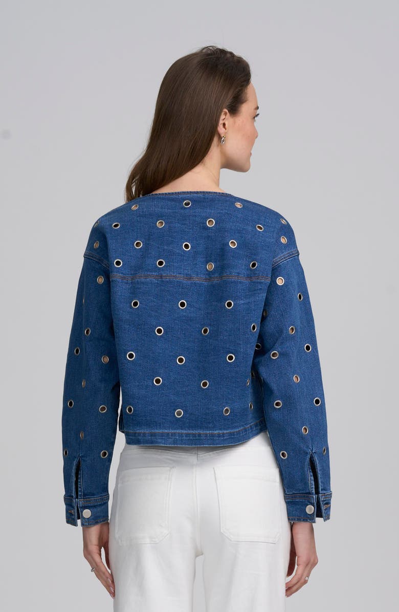 ELLE Collection Grommet Jacket, Alternate, color, Vintage Blue Wash