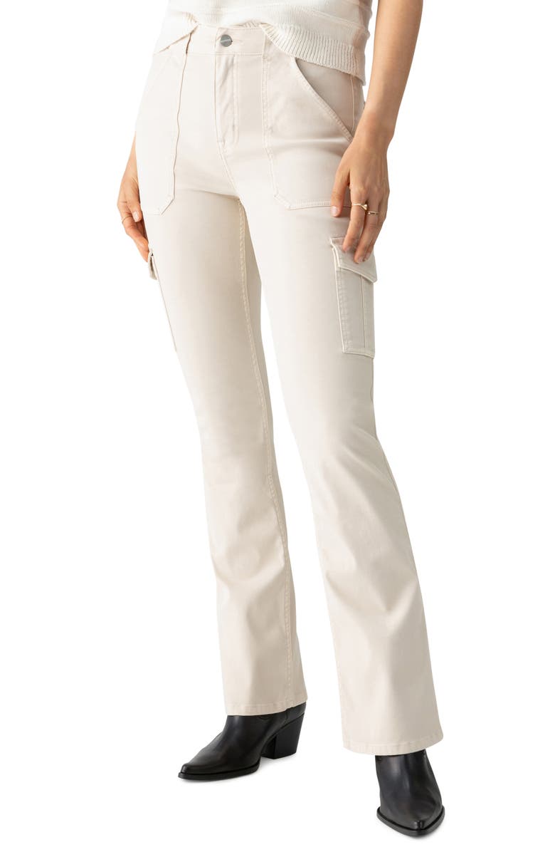 Sanctuary Hayden Sculpted Cotton Blend Bootcut Cargo Pants, Alternate, color, Toasted Almond