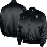 Nike Men's Nike  Black NBA Authentic Lenticular Woven Satin Full-Snap Therma-FIT Jacket