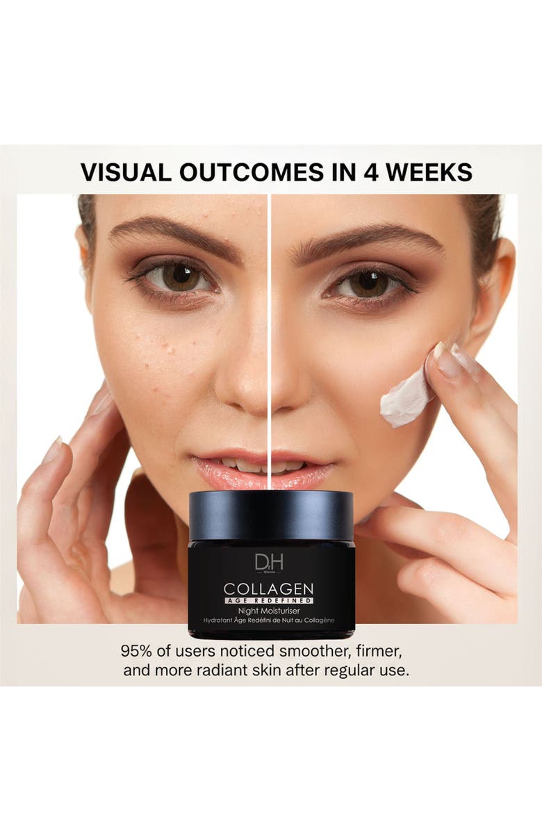 Dr H Collagen Anti-Ageing Night Moisturiser 60ml for Loss of Firmness, Anti-Aging, Alternate, color, White