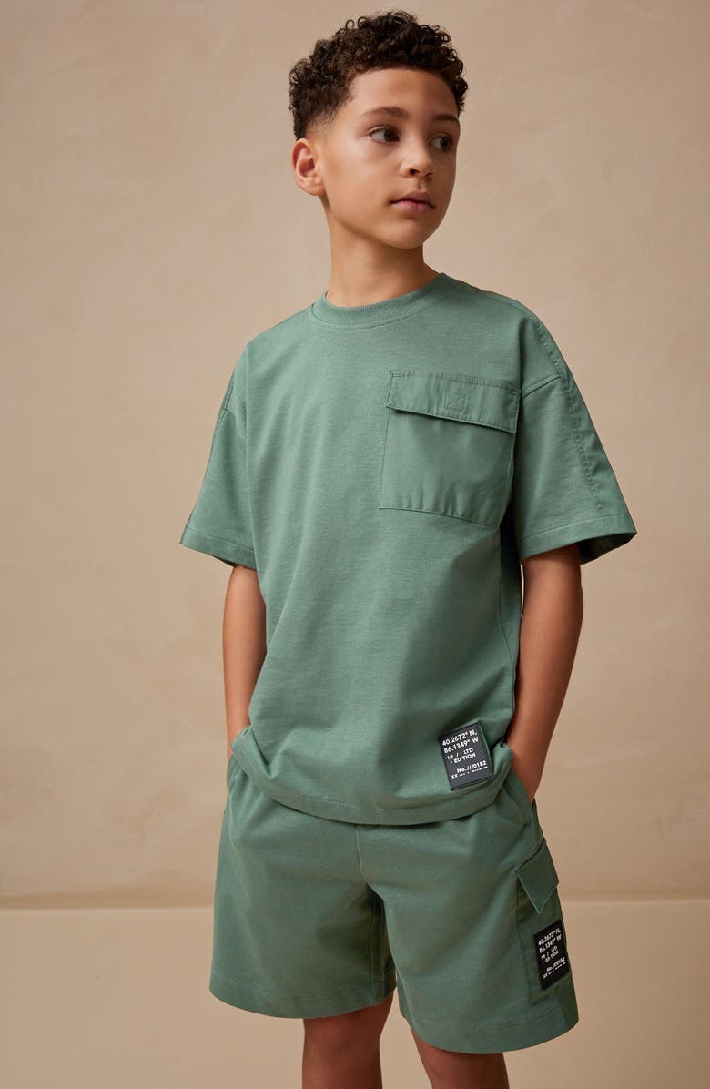 NEXT Kids' Utility Cotton T-Shirt & Shorts Set, Alternate, color, 