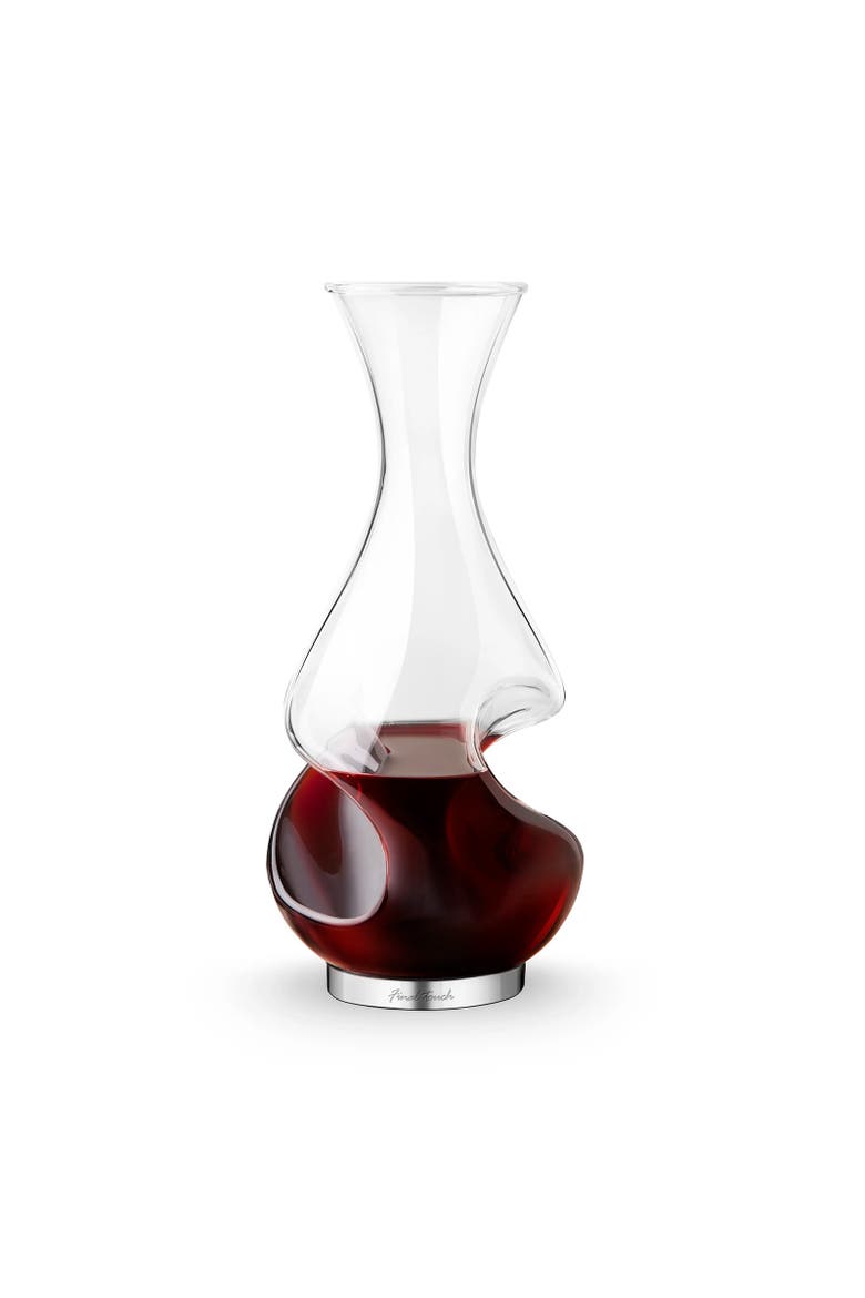 Conundrum Aerator Decanter, Half Bottle / 375 ml, Borosilicate Glass & Stainless Steel, Alternate, color, Clear