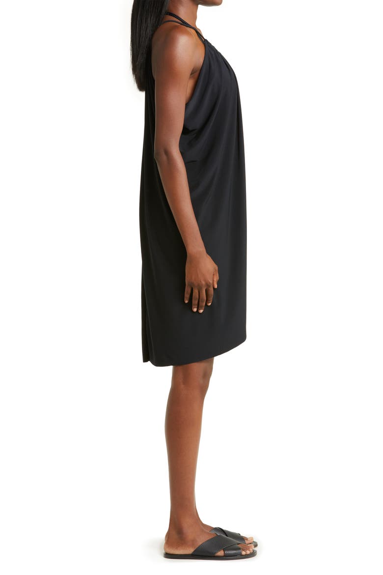 Draped Cover-Up Dress, Alternate, color, BLACK