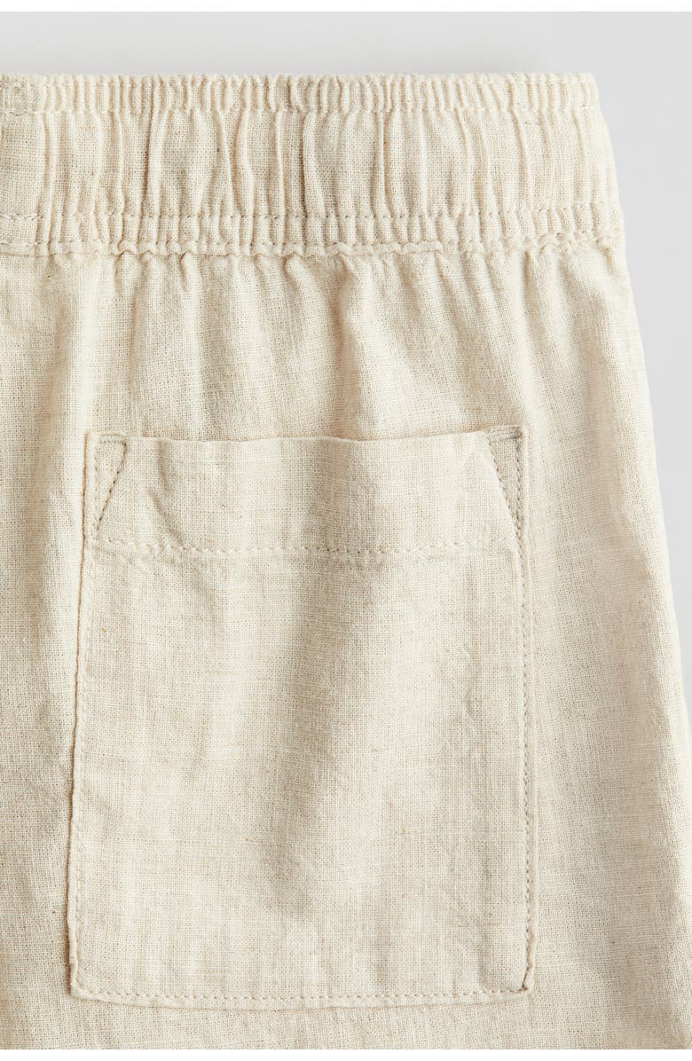 H&M Linen-blend shorts, Alternate, color, Light Beige
