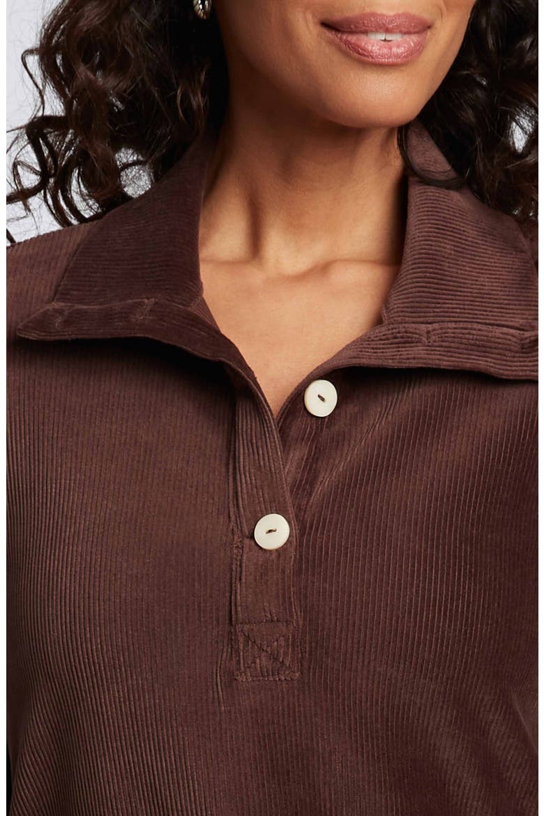 Sammy Corduroy Polo Sweater, Alternate, color, CHOCOLATE