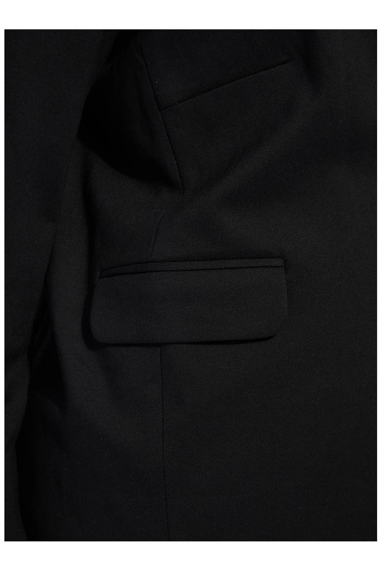 'Lyssentials One-Button Ponte Blazer, Alternate, color, BLACK