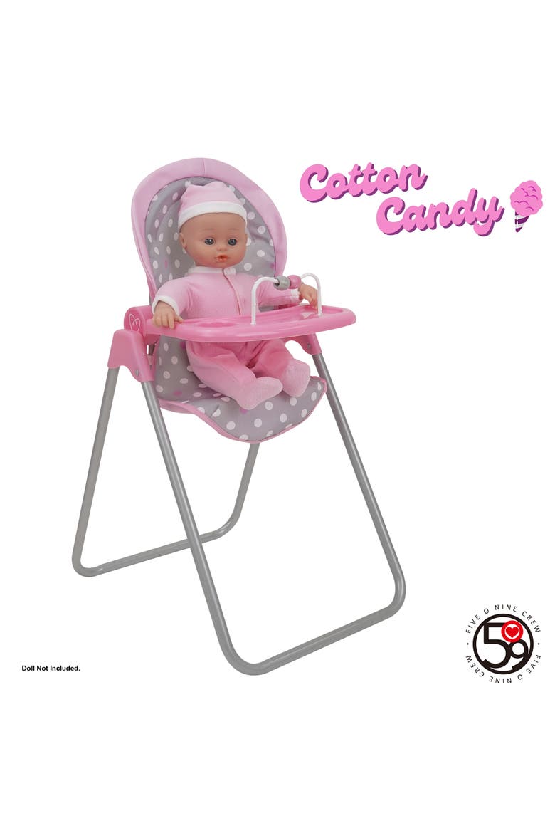 Cotton Candy Pink Foodie Doll Highchair Fits Dolls Up to 21", Alternate, color, Multicolored