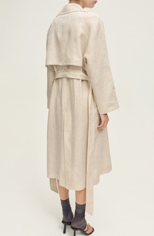 Mango Linen Belted Trench Coat
