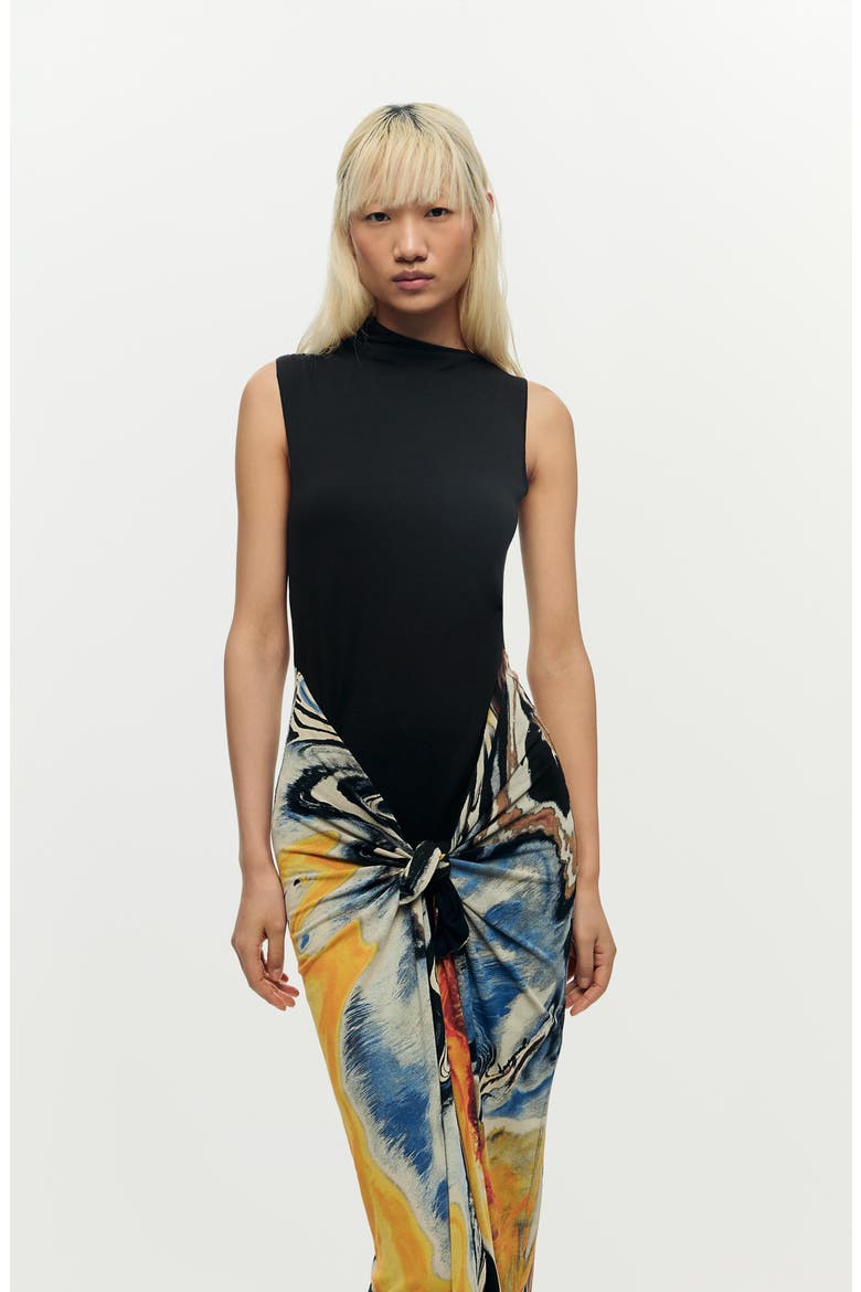 Sleeveless Midi Dress, Alternate, color, BLACK