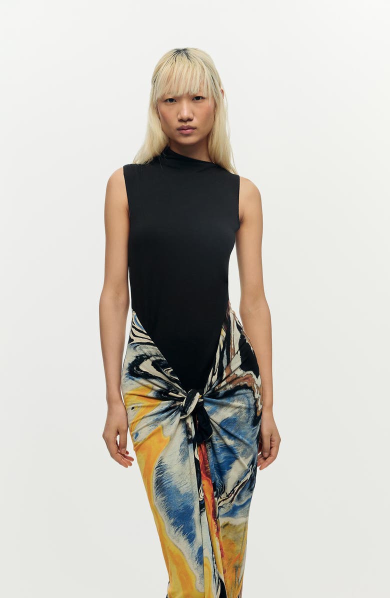 Desigual Sleeveless Midi Dress, Alternate, color, Black
