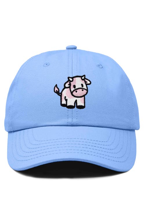 Dalix Strawberry Cow Embroidered Cap In Light Blue