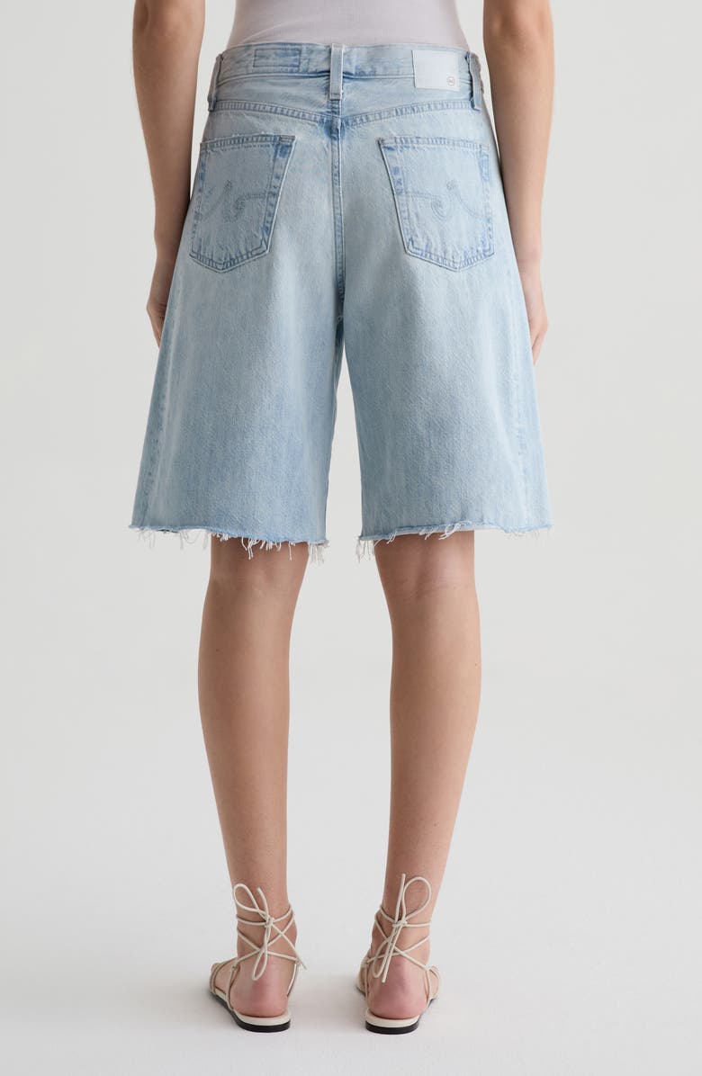 AG Hattie High Waist Raw Hem Denim Barrel Shorts, Alternate, color,