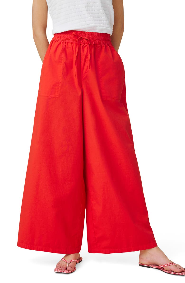 Splendid Mallory Wide Leg Poplin Pants, Main, color, Firework Red