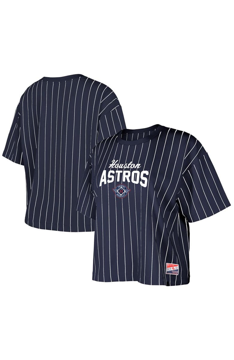 New Era Women's New Era  Navy Houston Astros 2025 City Connect Boxy Pinstripe T-Shirt, Alternate, color, 