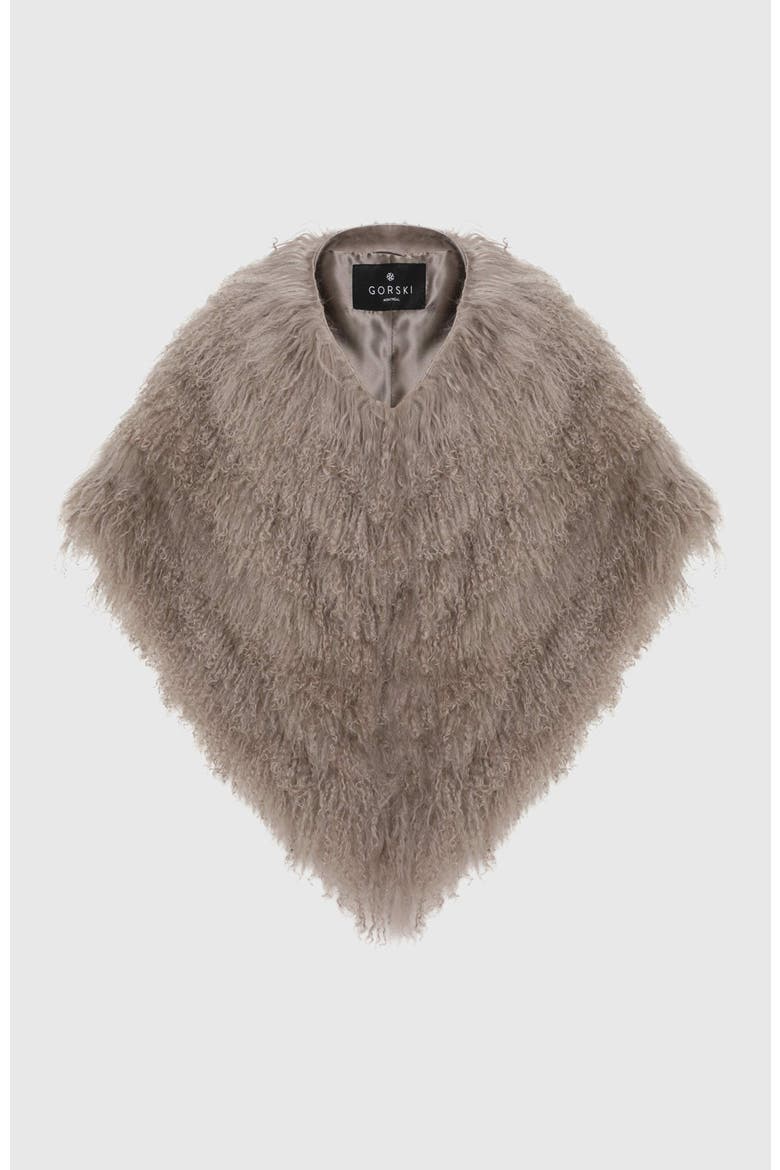 Select Genuine Shearling Shawl, Alternate, color, SILVER BLUE