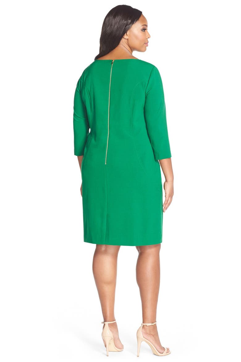 by Arthur S. Levine Seamed A-Line Dress, Alternate, color, EMERALD