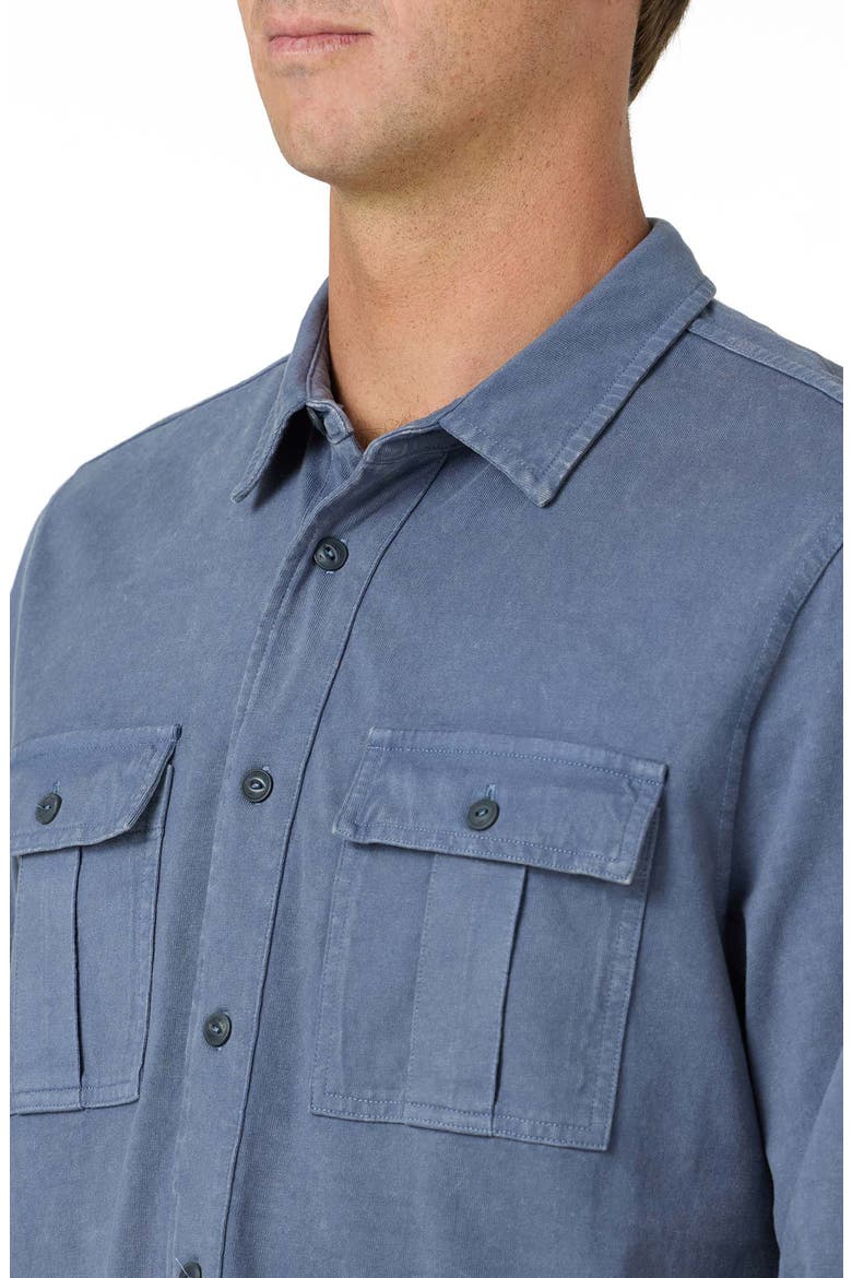 OG Long Sleeve Cotton Button Front Shirt, Alternate, color, BLUE