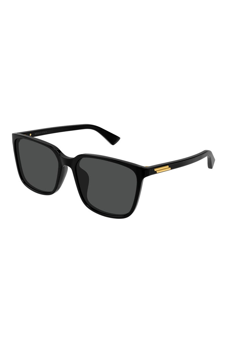 Gender Inclusive BV1516SK 57mm Gradient Rectangle Sunglasses, Alternate, color, BLACK