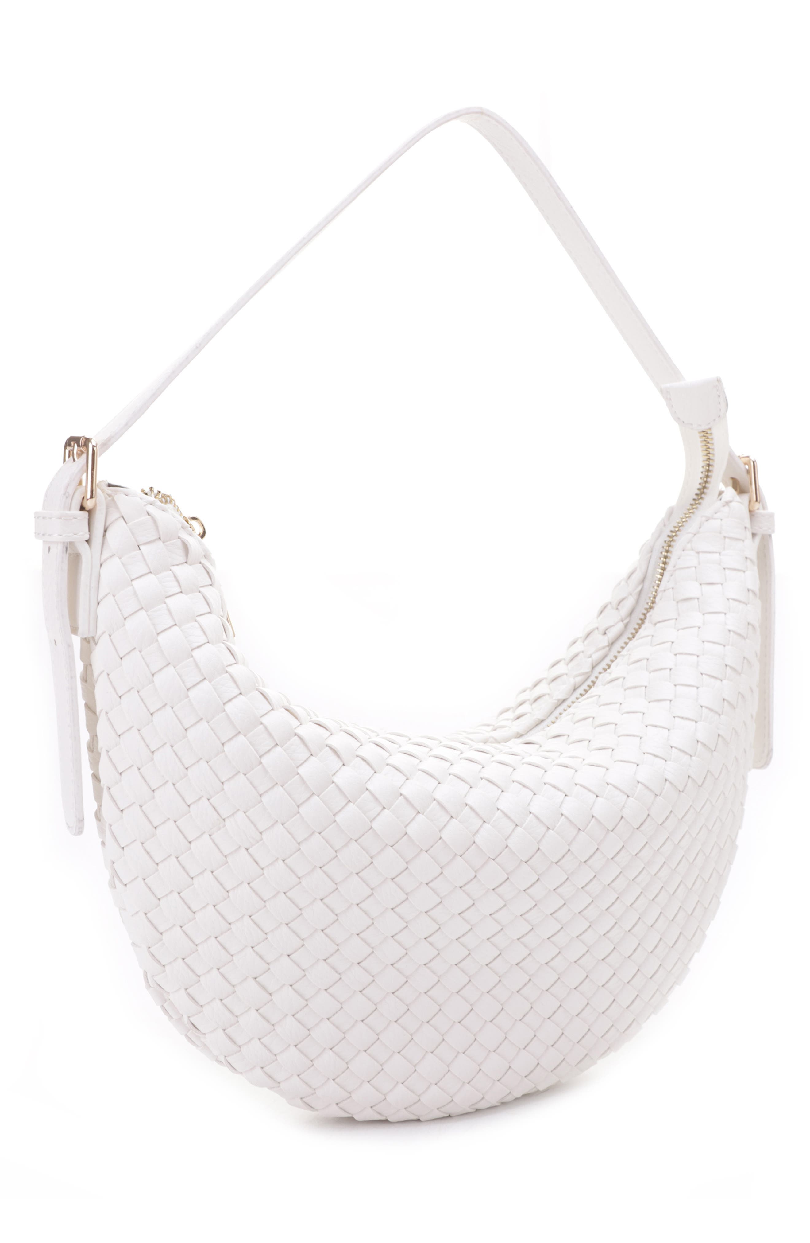 Mali + Lili Becca Woven Shoulder Bag, Alternate, color, Ivory