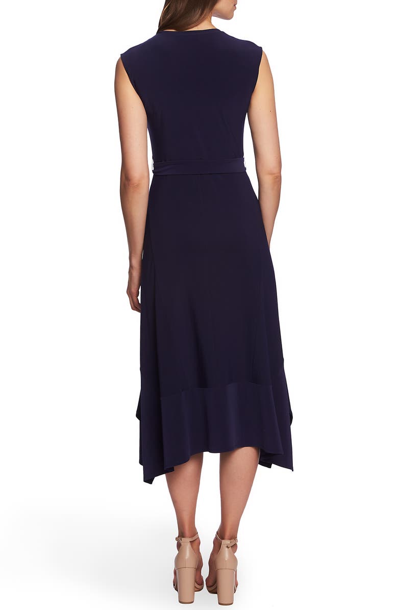 Chaus Tie Waist Handkerchief Hem Midi Dress, Alternate, color, 