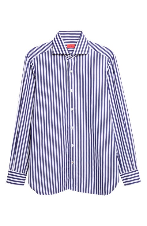 Rigato Stripe Poplin Button-Up Shirt