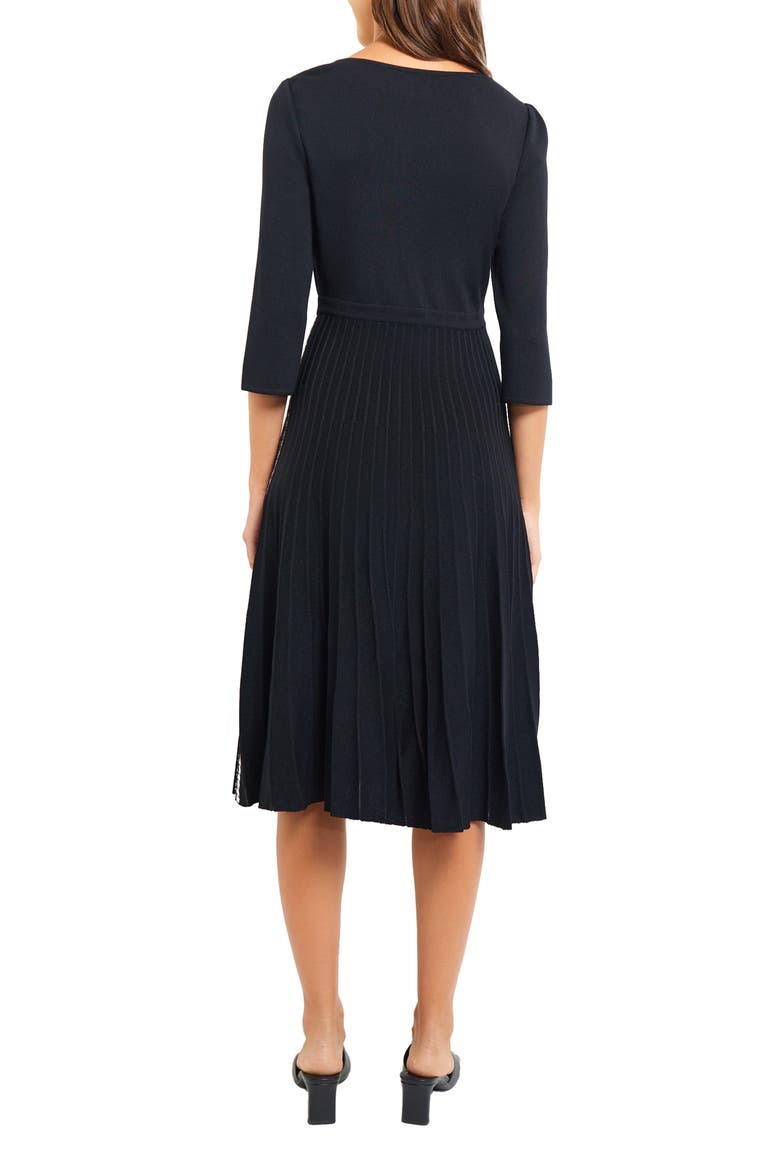 Contrast Panel Knit Dress, Alternate, color, BLACK/WHITE