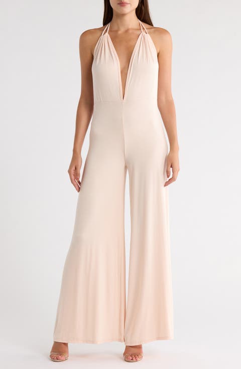 Plunge Strap Wide Leg Jumpsuit