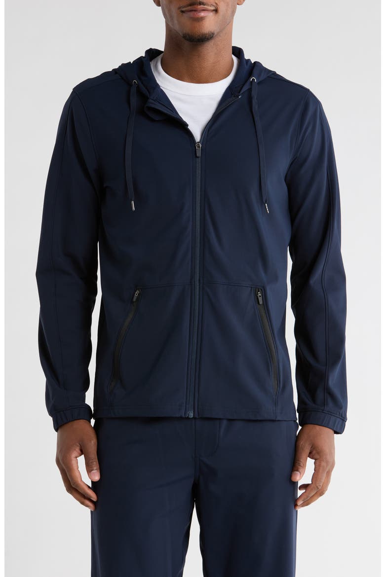 Warp Fleece Zip Hoodie, Main, color, TRUE NAVY