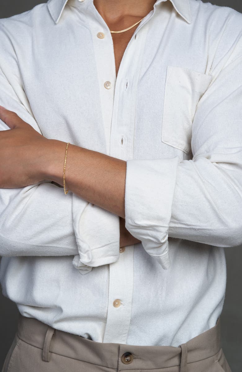 Bony Levy Men's 14K Gold Box Figaro Chain Bracelet, Alternate, color, 14K White Gold