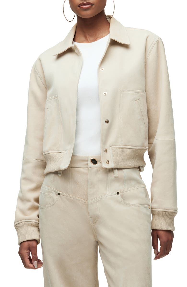 Hudson Jeans Suede Bomber Jacket, Main, color, Oxford Tan Suede