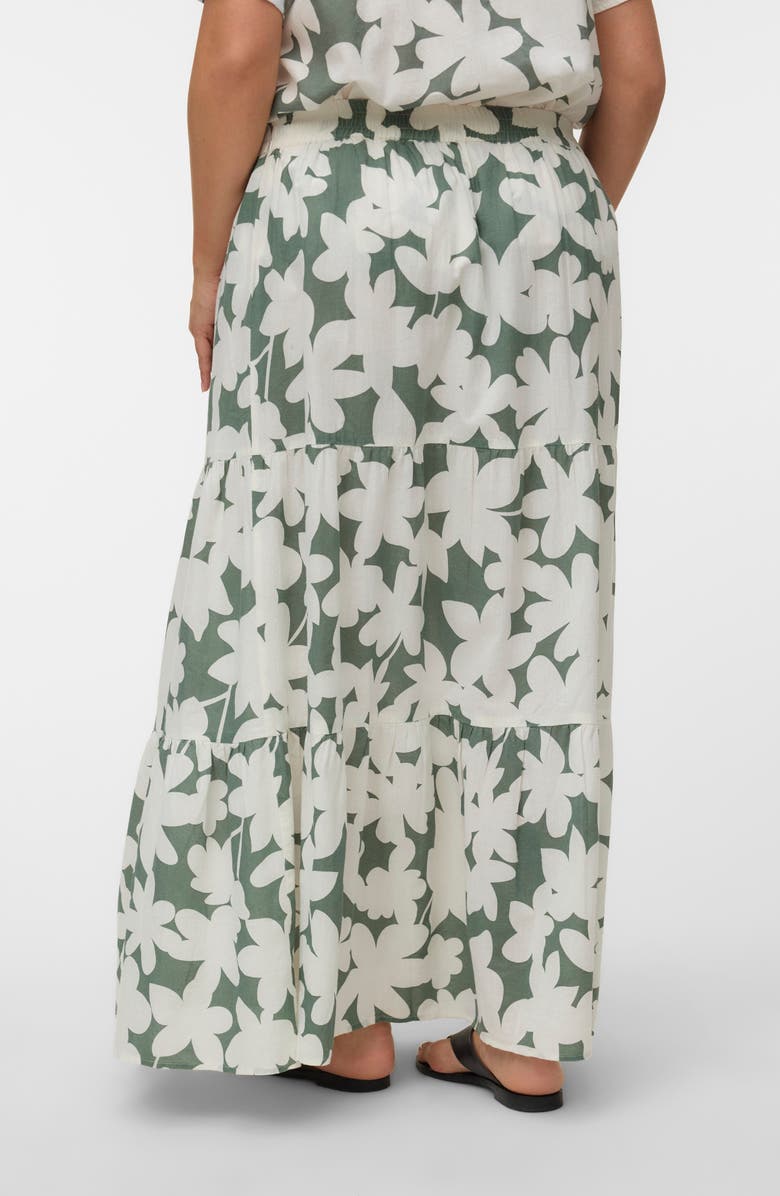 VERO MODA Floral Organic Cotton Maxi Skirt, Alternate, color, Laurel Wreath