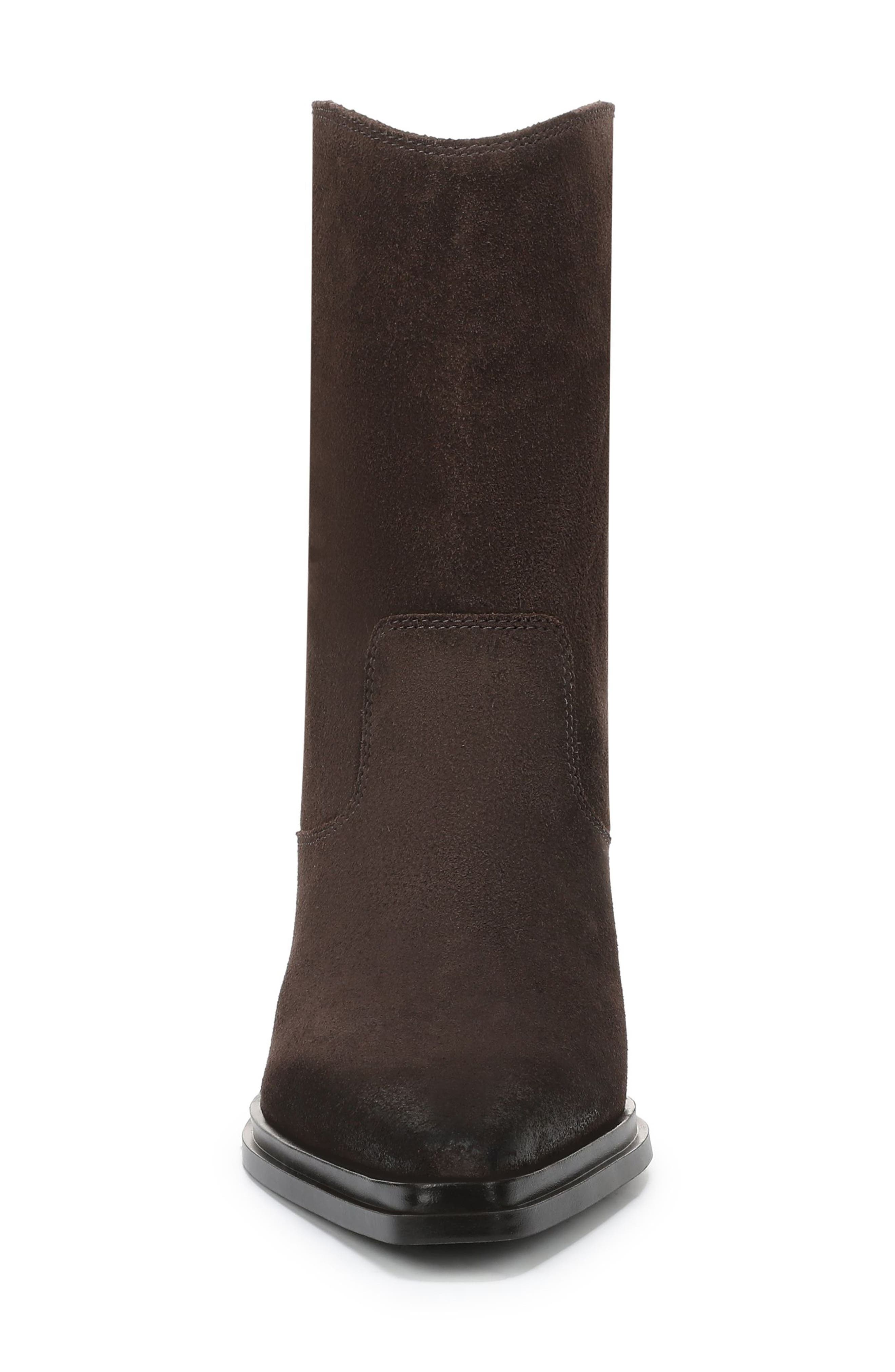 Franco Sarto Laken Block Heel Bootie, Alternate, color, Dark Brown Leather