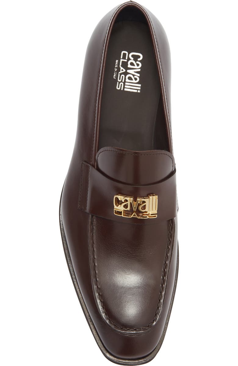 Roberto Cavalli Logo Bit Loafer, Alternate, color, Brown