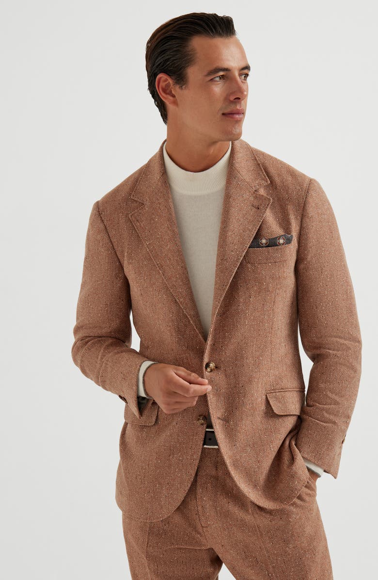 Brunello Cucinelli Deconstructed Cavallo blazer, Alternate, color, Light Brown