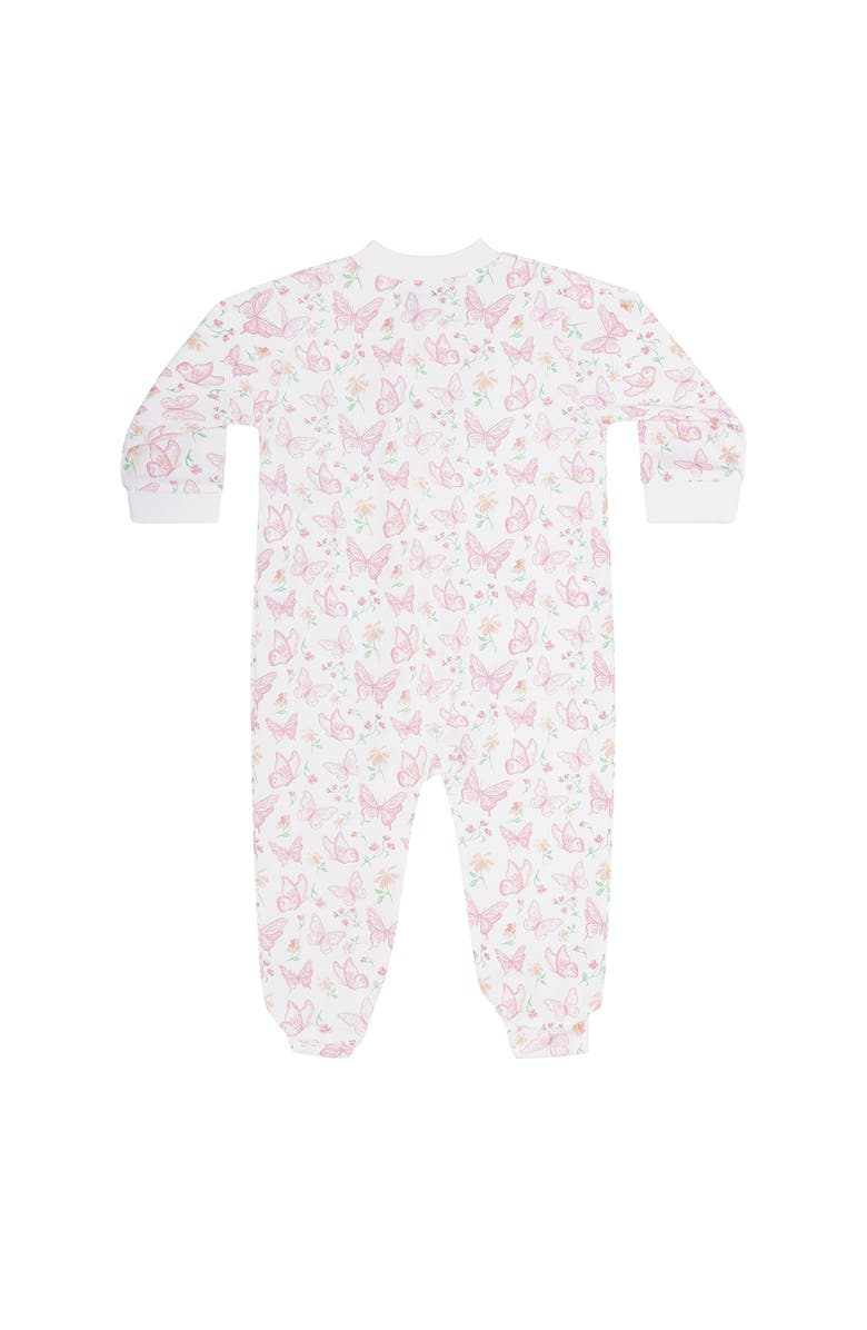 Nellapima Butterflies Print Zipper Footie - Baby, Alternate, color, Pink