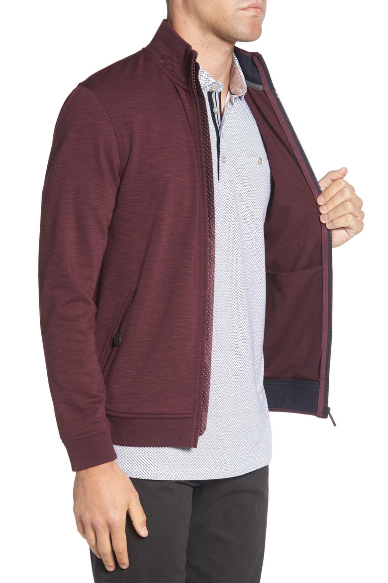 Jam Trim Fit Jacket, Alternate, color, DARK RED