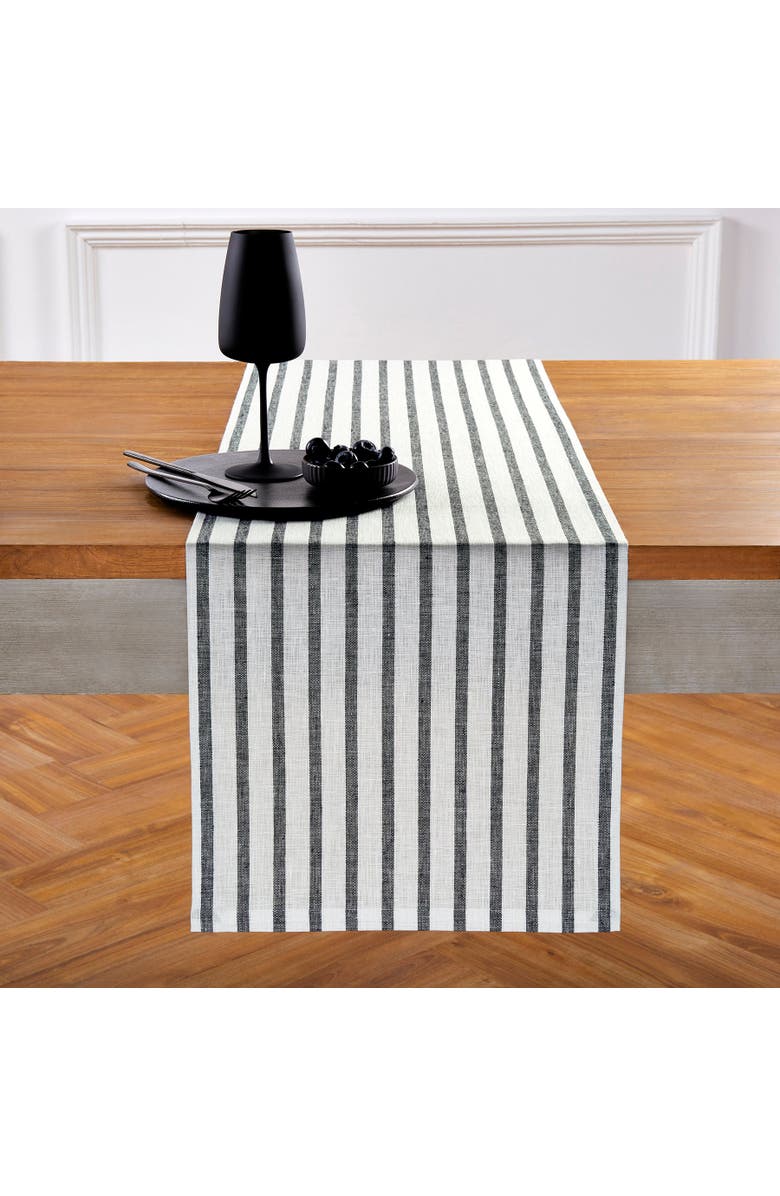 Solino Home Linen Table Runner for Dining Table, Holiday and Everyday Table Decor - Madison Stripe, Main, color, 