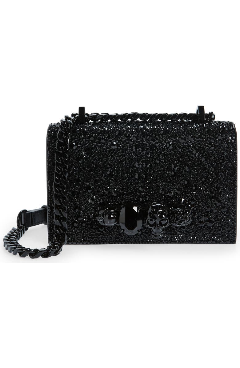 McQueen Mini Jeweled Crystal Embellished Satchel, Main, color,