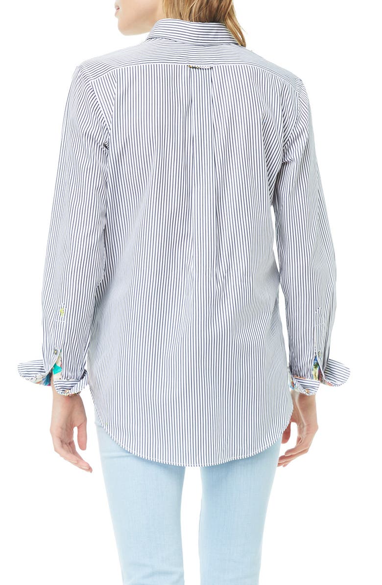 Robert Graham Carrie Floral & Stripe Print Button-Up Shirt, Alternate, color, Multi