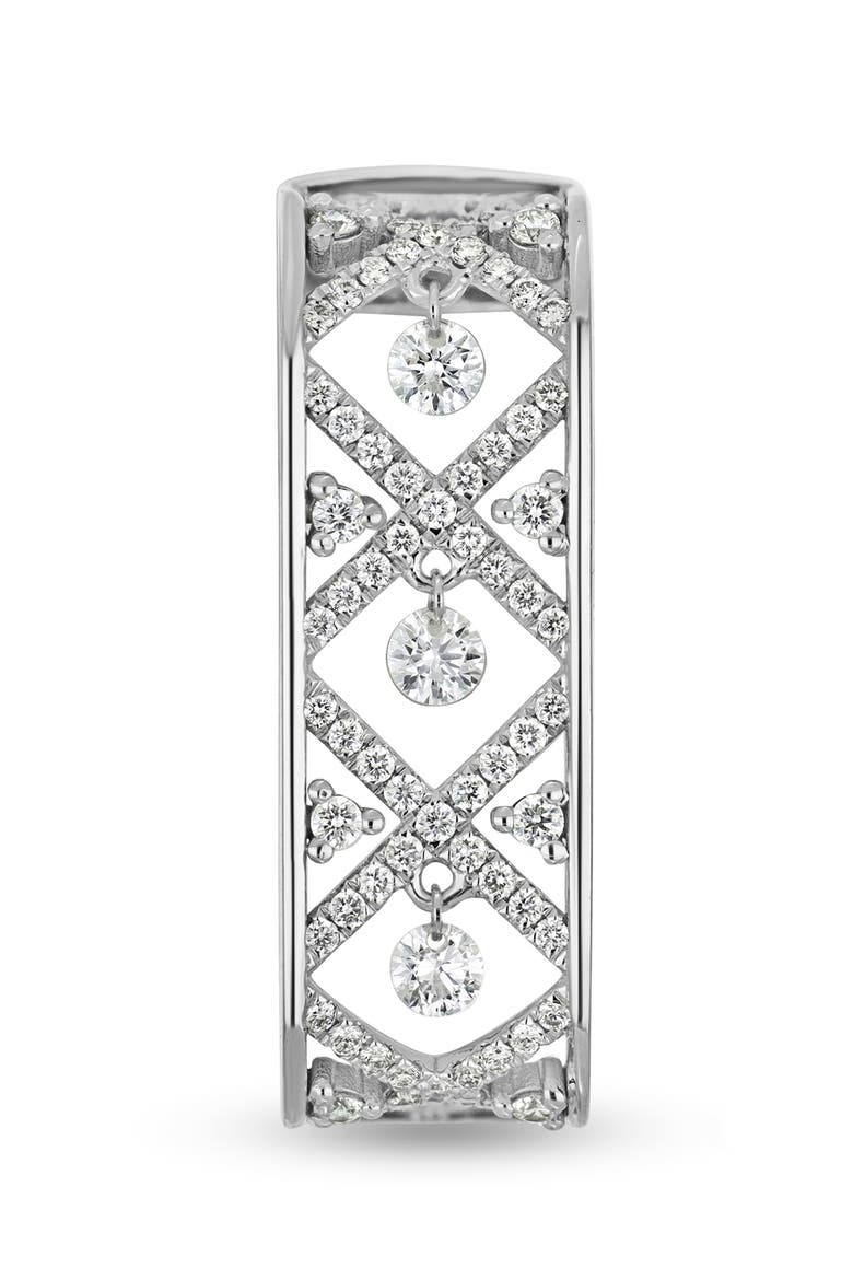 Audrey Dancing Diamond Hoop Earrings, Alternate, color, 18K WHITE GOLD