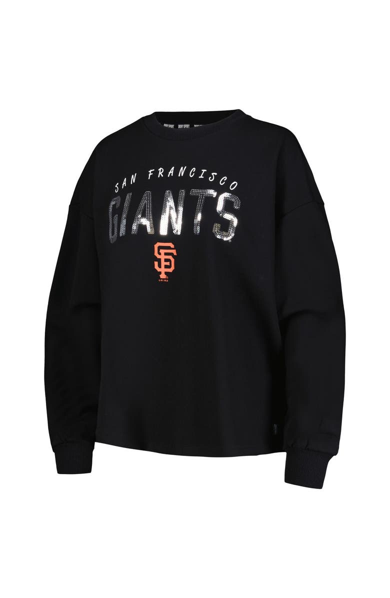 DKNY SPORT Women's DKNY Sport Black San Francisco Giants Penelope Pullover Sweatshirt, Alternate, color,