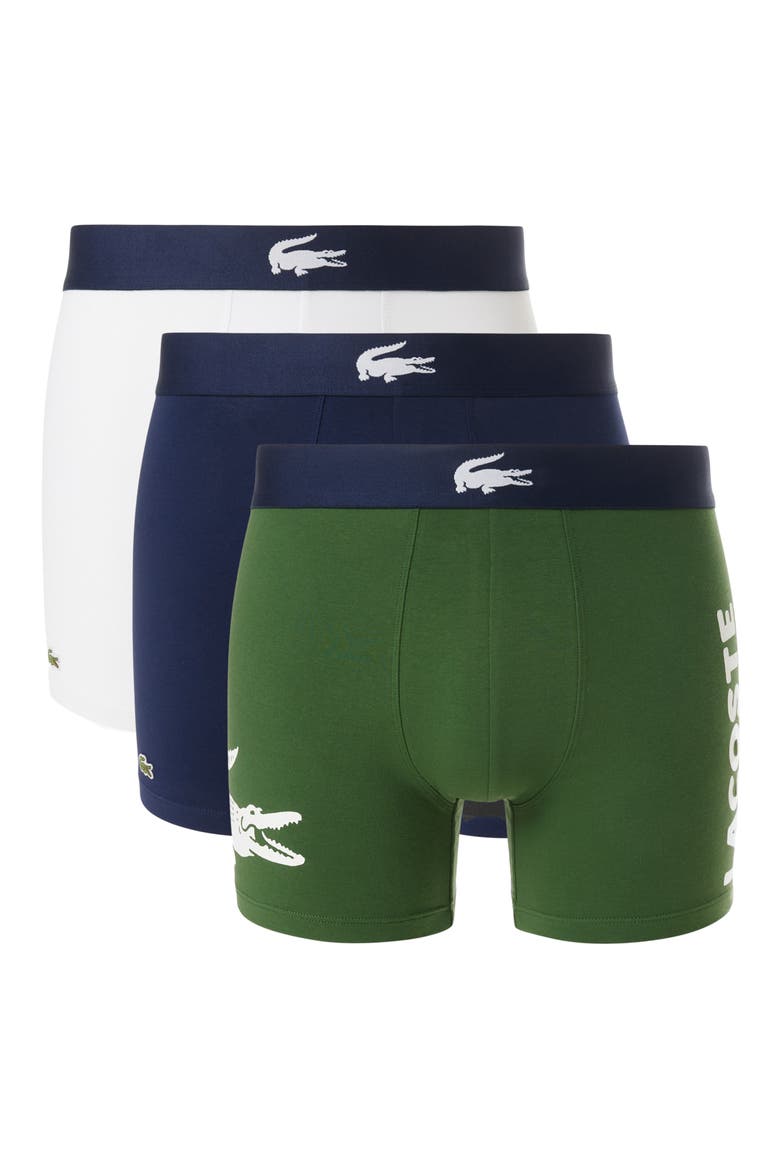 Assorted 3-Pack Stretch Cotton Boxer Briefs, Main, color, THYME/ NAVY BLUE/ WHITE